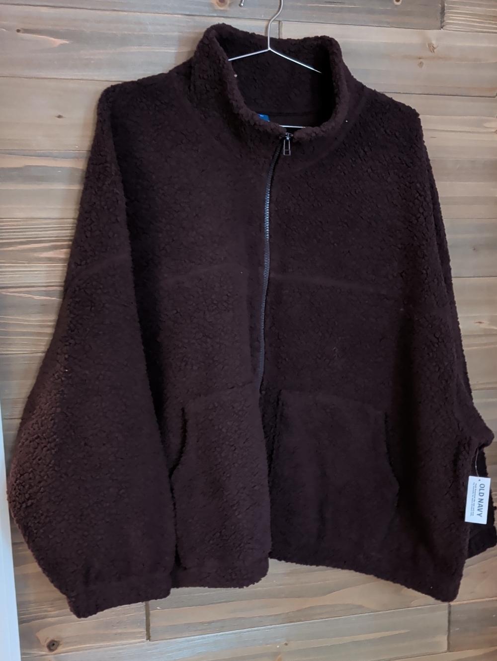 NWT Old Navy Slouchy Sherpa Zip Jacket